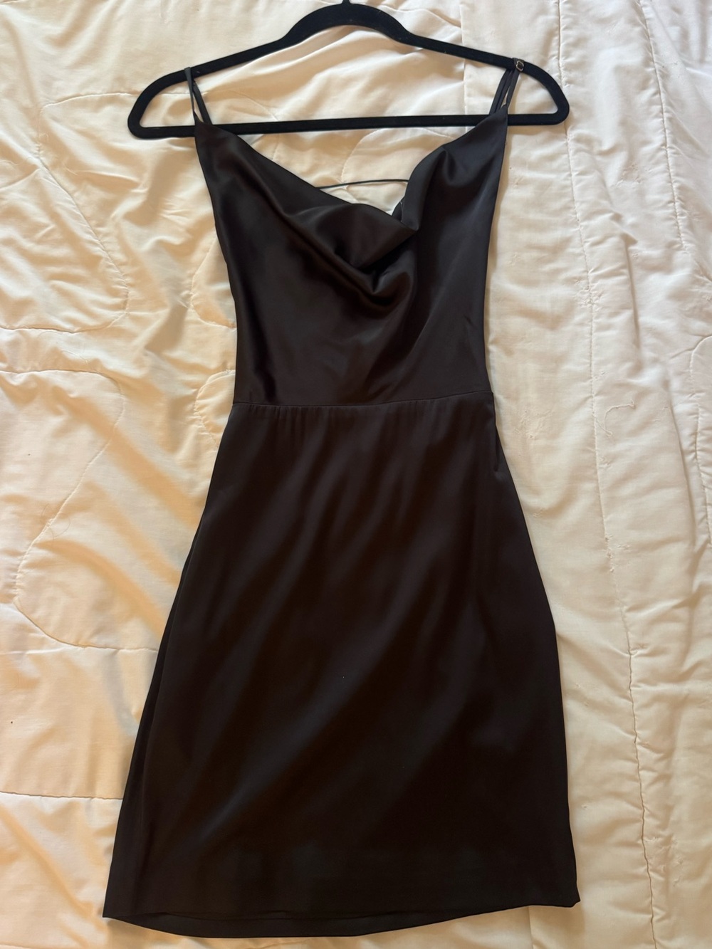 Meshki Black Cowl Neck Mini Dress